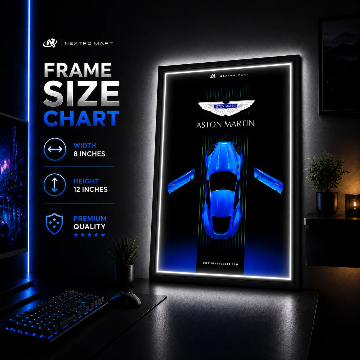 Aston Martin Premium Car Model With LED Frame