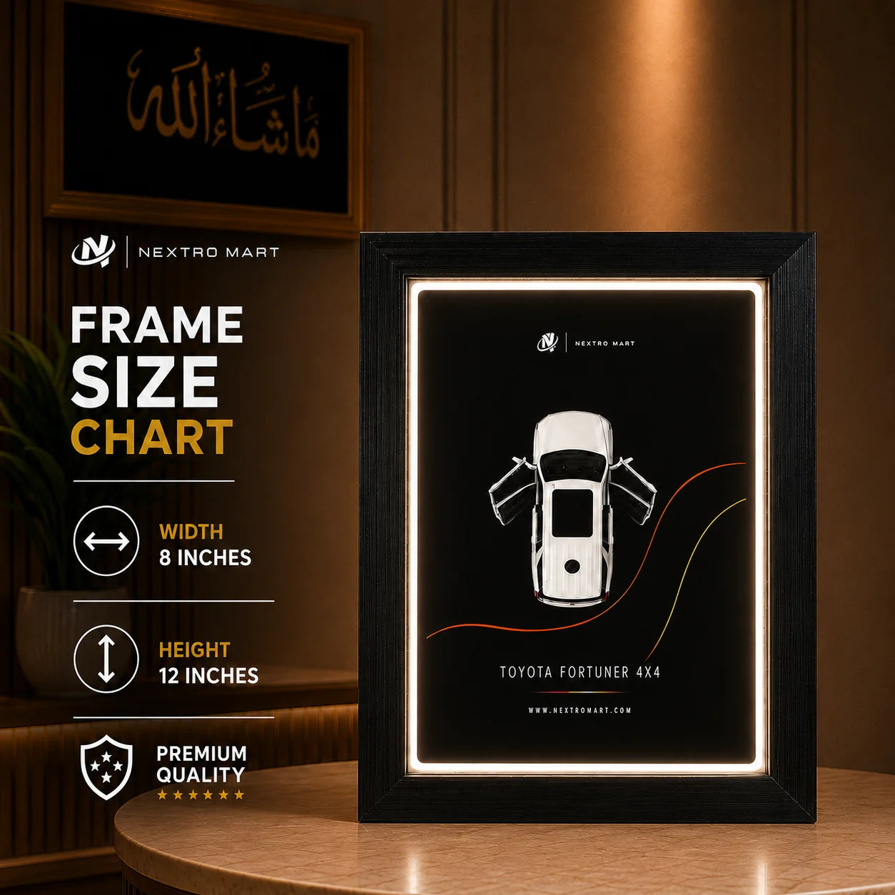 Toyota Fortuner Premium Car Model With LED Frame