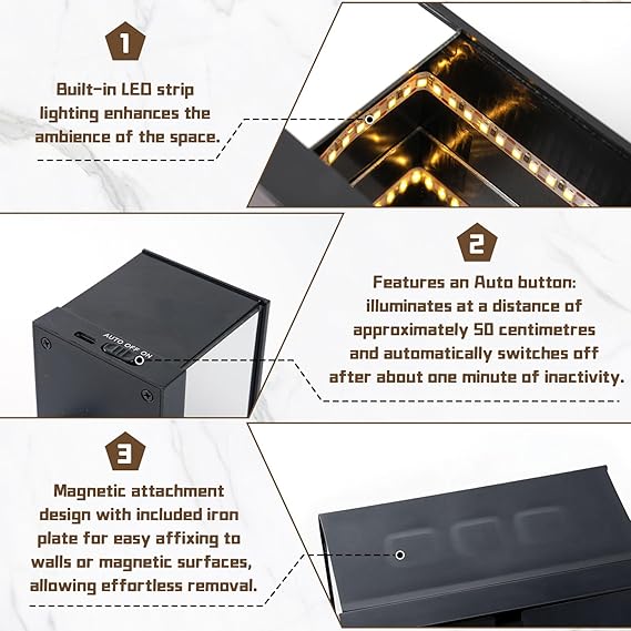 Infinity-Mirror LED garage key holder