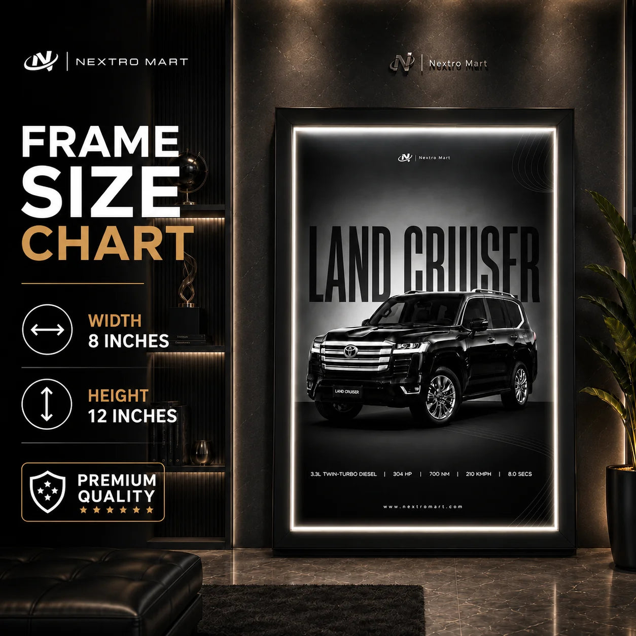 Toyota Land Cruiser  Premium LED Wall Art Frame