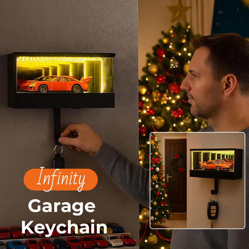 Infinity-Mirror LED garage key holder